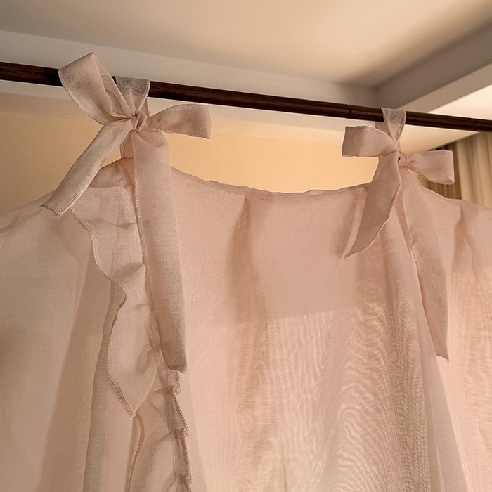 91家纺网 家纺一手货源 找家纺 都市缘蚊帐 2026新款浪漫905多丽棉纱落地宫廷蚊帐 粉扑色