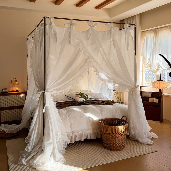 都市缘蚊帐 2026新款浪漫905多丽棉纱落地宫廷蚊帐 云雾白