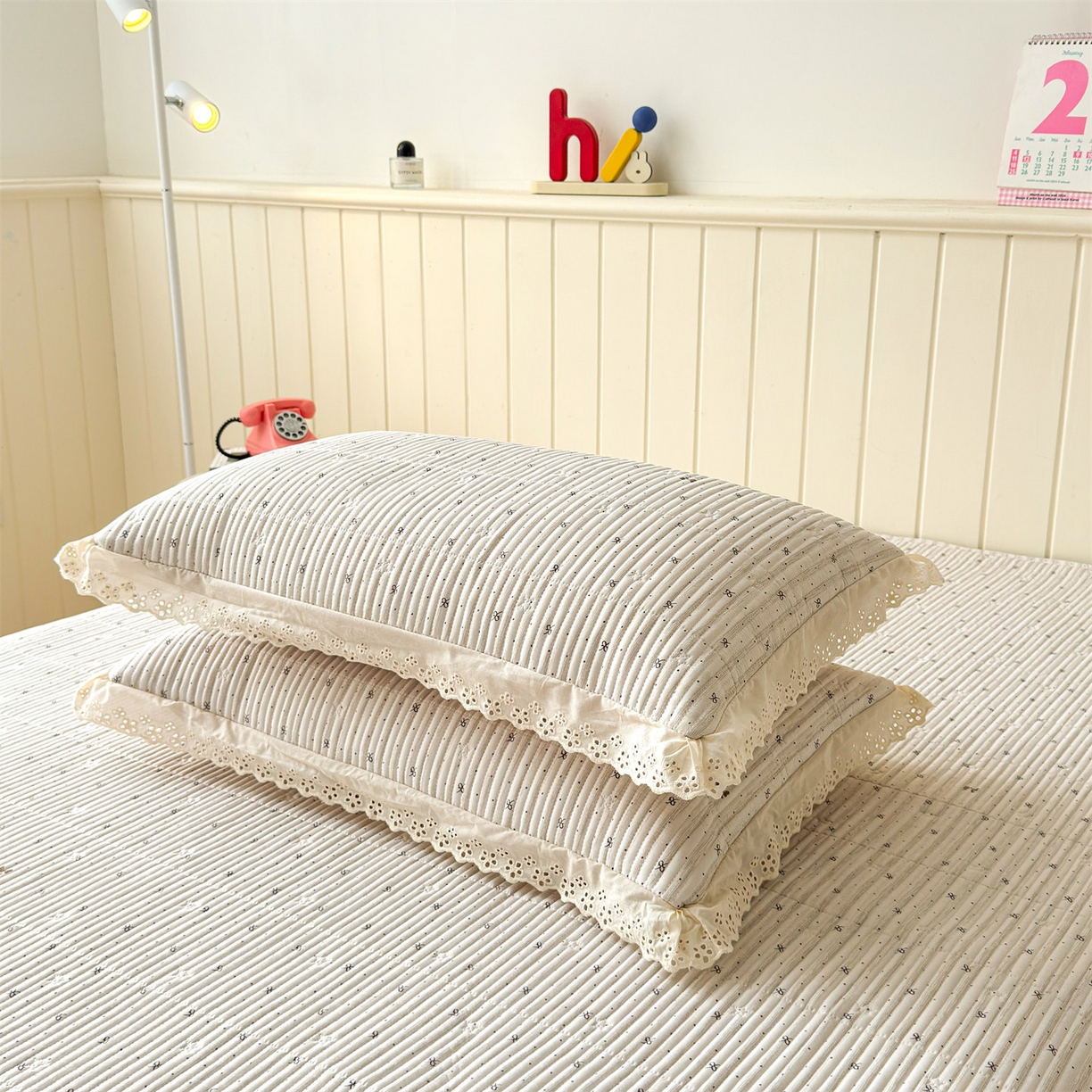 91家纺网 家纺一手货源 找家纺 雯豆家纺 2026春夏新款A类凉感花边床盖夏被夏凉被空调被四件套 蝶甜小筑