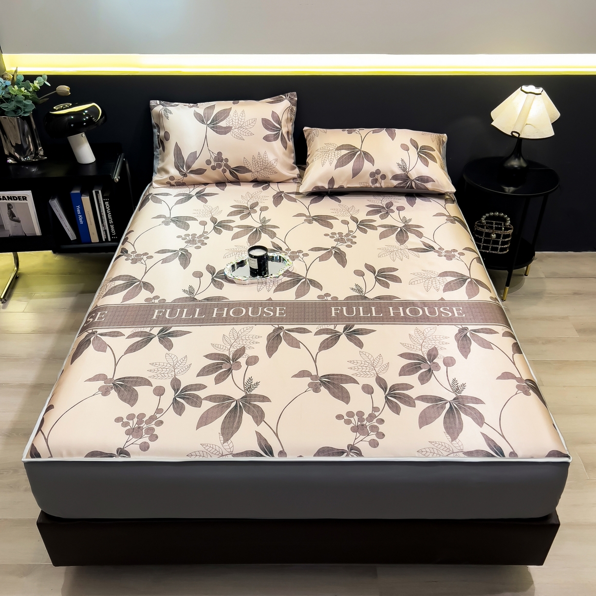 91家纺网 家纺一手货源 找家纺 许林家纺 2026新款数码印花超级凉感席床笠款 莼季