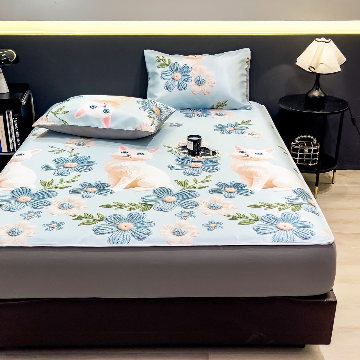 91家纺网 家纺一手货源 找家纺 许林家纺 2026新款数码印花超级凉感席床笠款 拾光者