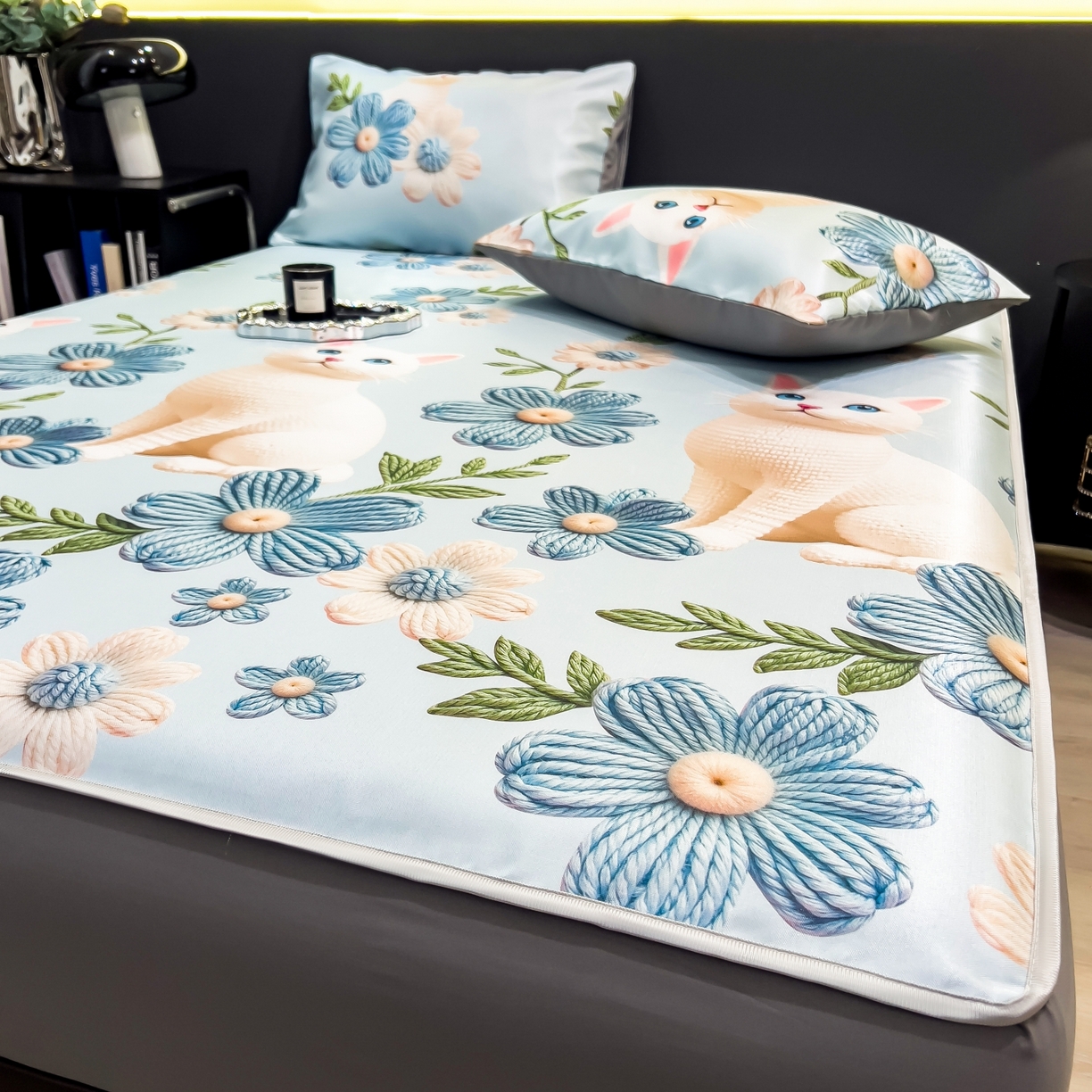 91家纺网 家纺一手货源 找家纺 许林家纺 2026新款数码印花超级凉感席床笠款 拾光者