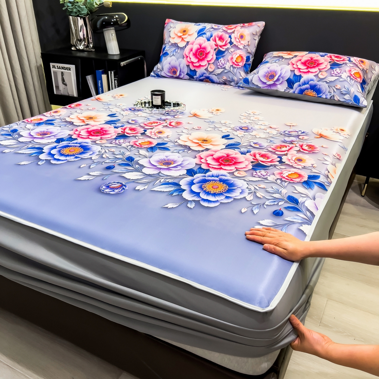 许林家纺 2026新款数码印花超级凉感席床笠款 清风