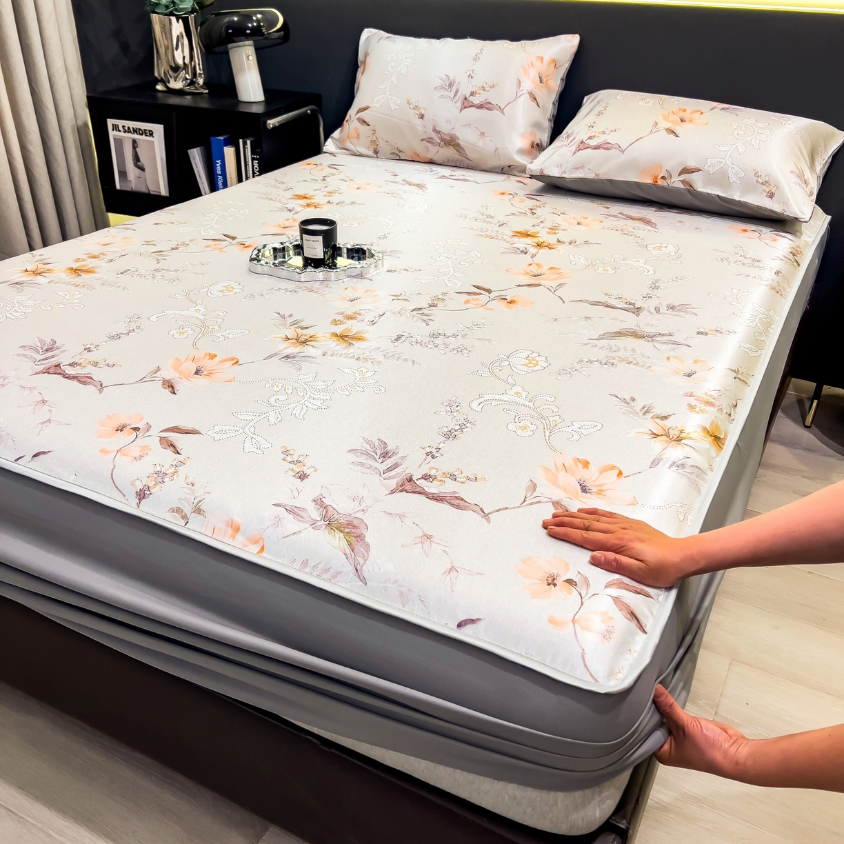 许林家纺 2026新款数码印花超级凉感席床笠款 夏简