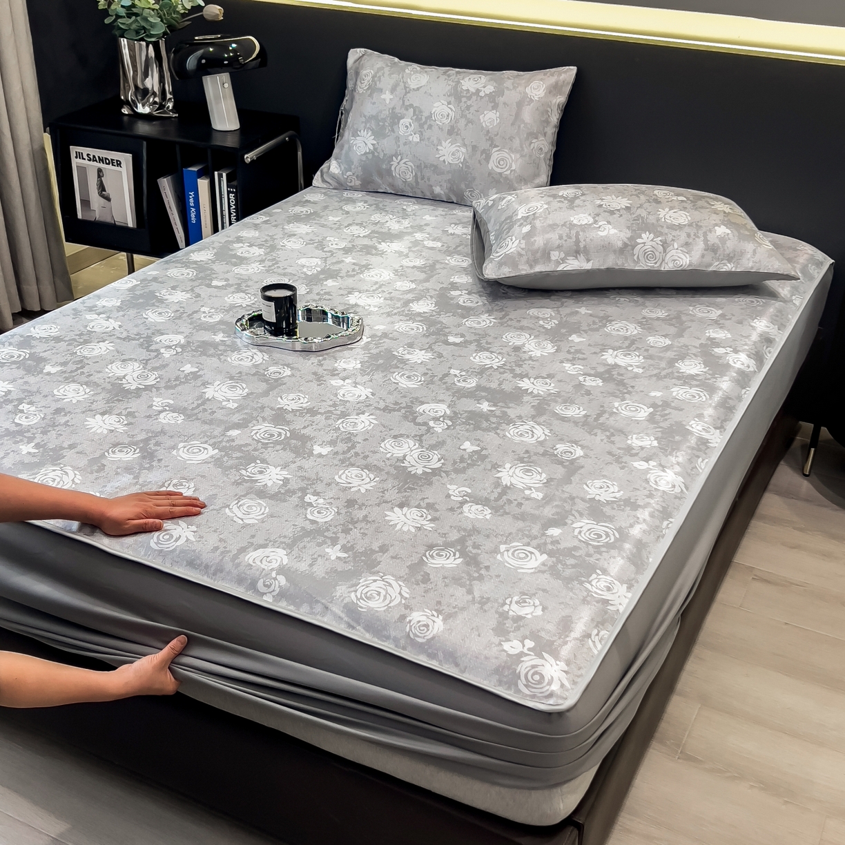 91家纺网 家纺一手货源 找家纺 许林家纺 2026新款数码印花超级凉感席床笠款 予光