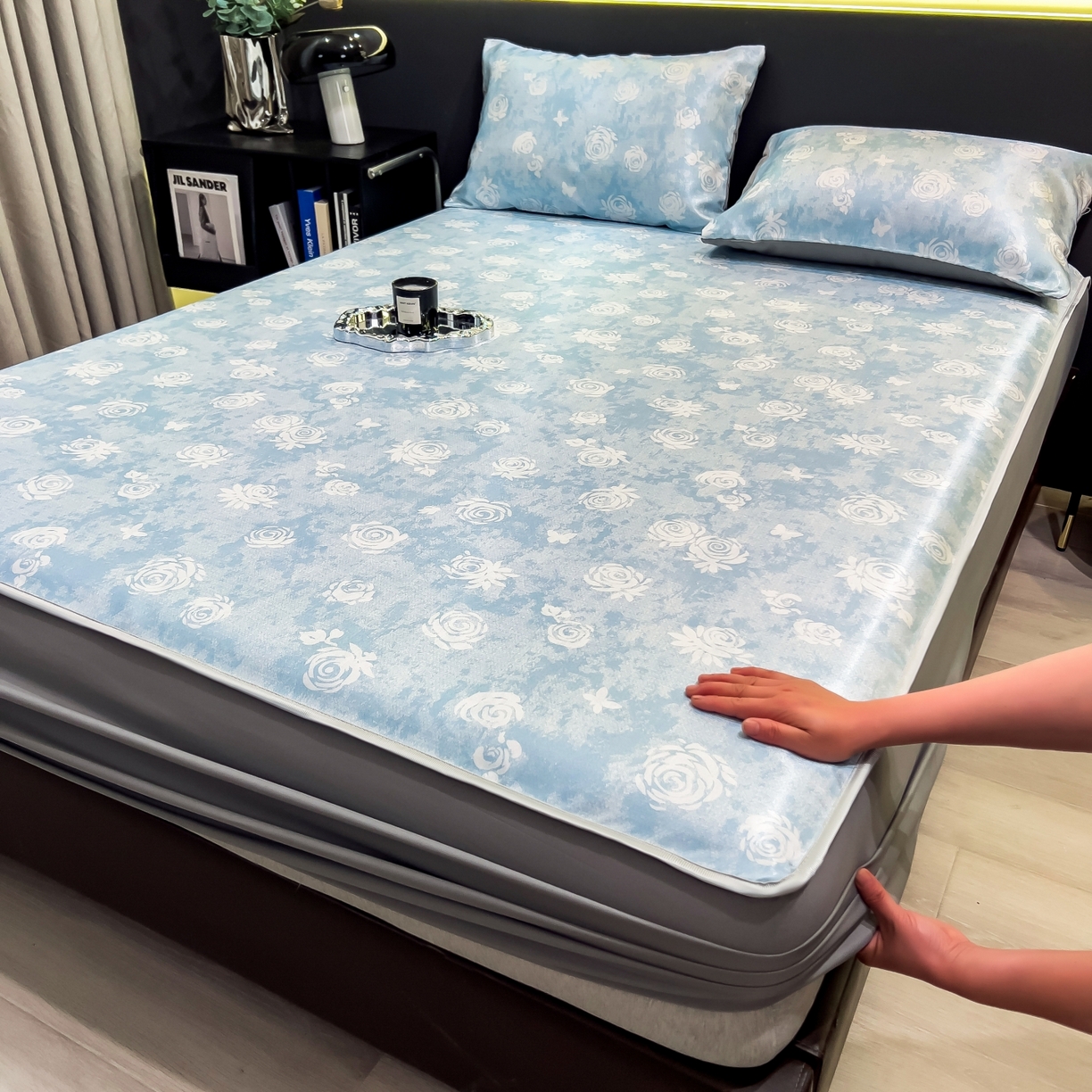 许林家纺 2026新款数码印花超级凉感席床笠款 初墨