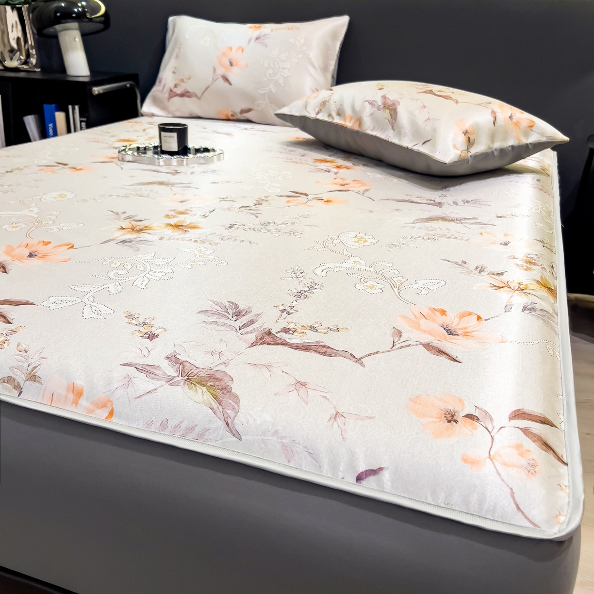 91家纺网 家纺一手货源 找家纺 许林家纺 2026新款数码印花超级凉感席床笠款 夏简