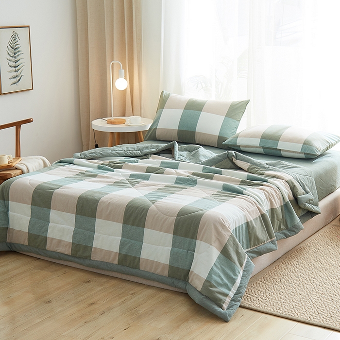 91家纺网 家纺一手货源 找家纺 格子铺 2026新款水洗棉格子系列棉花被夏被夏凉被空调被 浅草