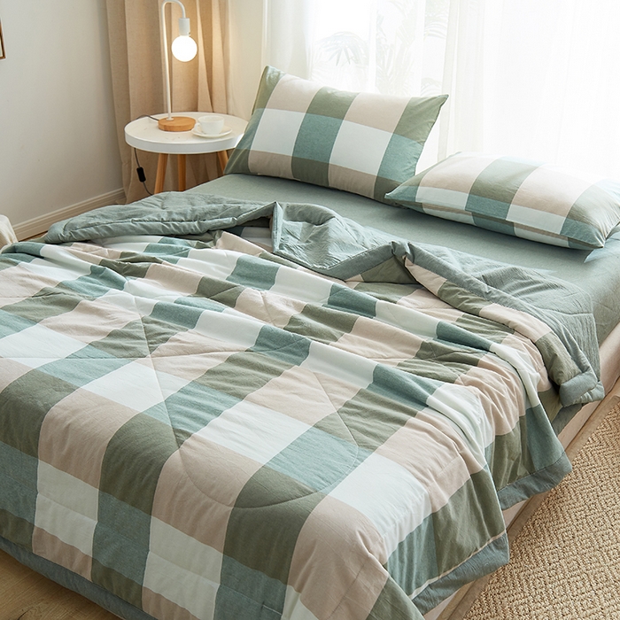 91家纺网 家纺一手货源 找家纺 格子铺 2026新款水洗棉格子系列棉花被夏被夏凉被空调被 浅草