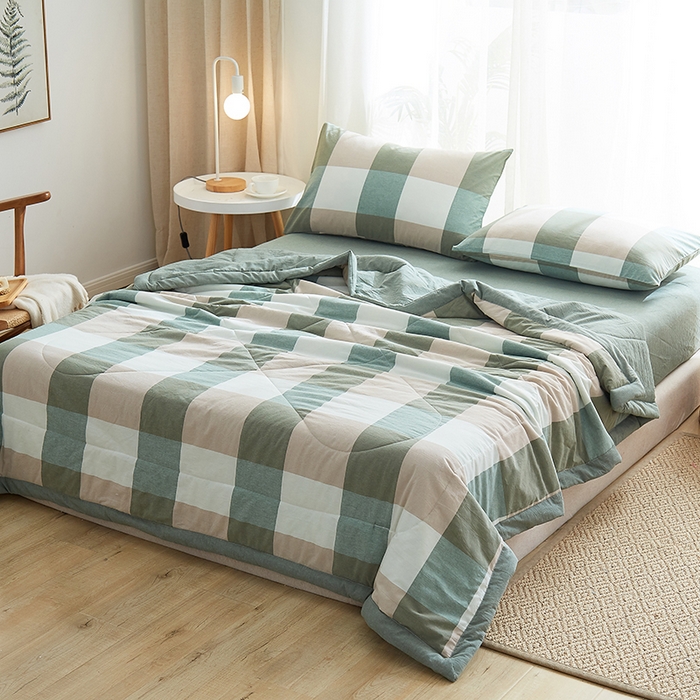 91家纺网 家纺一手货源 找家纺 格子铺 2026新款水洗棉格子系列棉花被夏被夏凉被空调被 浅草