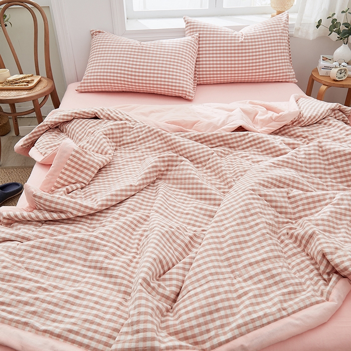 91家纺网 家纺一手货源 找家纺 （总）格子铺 2026新款水洗棉格子系列棉花被夏被夏凉被空调被