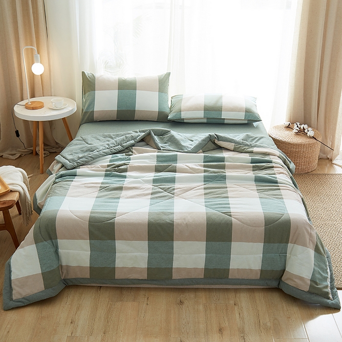 91家纺网 家纺一手货源 找家纺 格子铺 2026新款水洗棉格子系列棉花被夏被夏凉被空调被 浅草