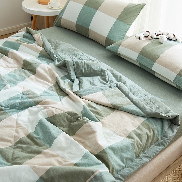 91家纺网 家纺一手货源 找家纺 格子铺 2026新款水洗棉格子系列棉花被夏被夏凉被空调被 浅草