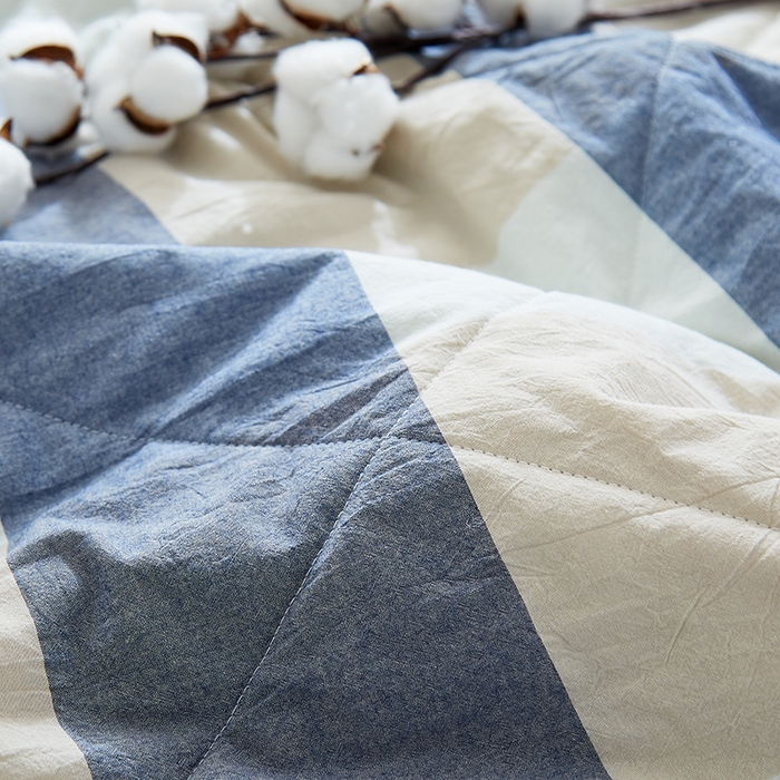 91家纺网 家纺一手货源 找家纺 格子铺 2026新款水洗棉格子系列棉花被夏被夏凉被空调被 独处