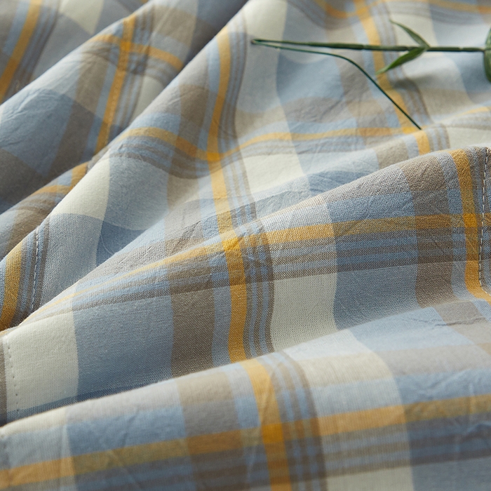 91家纺网 家纺一手货源 找家纺 格子铺 2026新款水洗棉格子系列棉花被夏被夏凉被空调被 简兮蓝