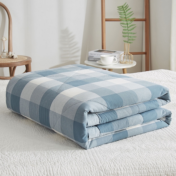 91家纺网 家纺一手货源 找家纺 （总）格子铺 2026新款水洗棉格子系列棉花被夏被夏凉被空调被