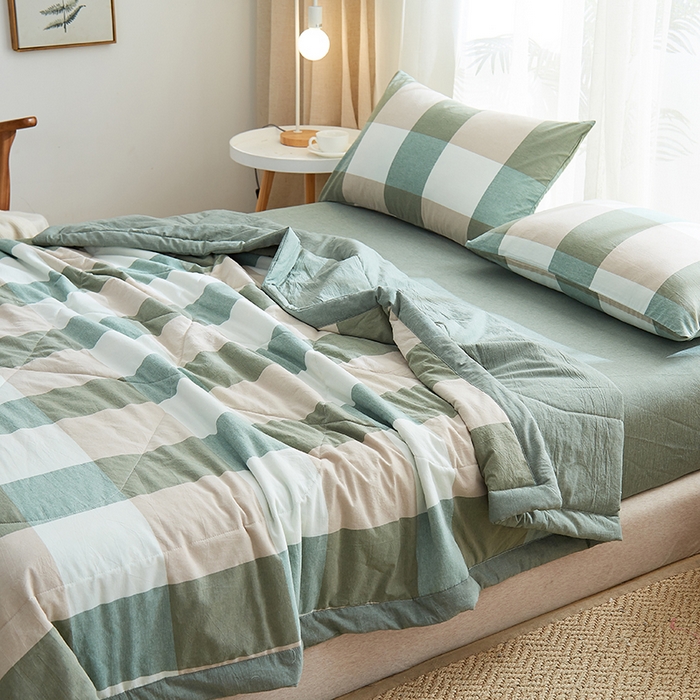 91家纺网 家纺一手货源 找家纺 格子铺 2026新款水洗棉格子系列棉花被夏被夏凉被空调被 浅草