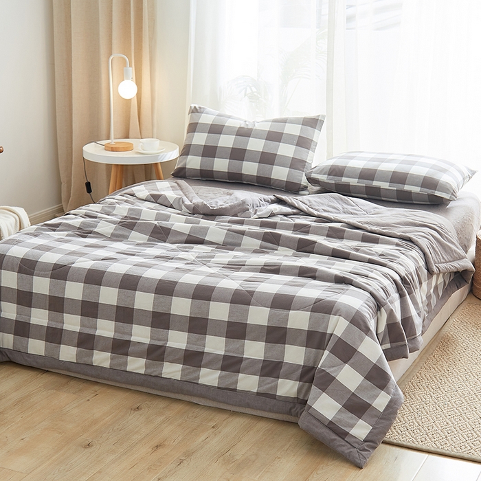 91家纺网 家纺一手货源 找家纺 格子铺 2026新款水洗棉格子系列棉花被夏被夏凉被空调被 福山