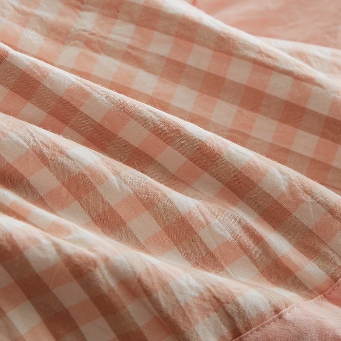 91家纺网 家纺一手货源 找家纺 格子铺 2026新款水洗棉格子系列棉花被夏被夏凉被空调被 初遇