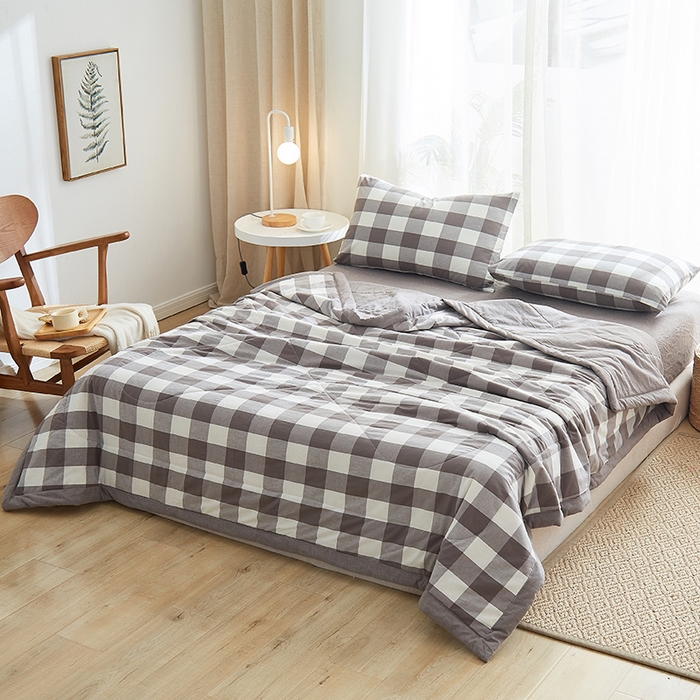 91家纺网 家纺一手货源 找家纺 格子铺 2026新款水洗棉格子系列棉花被夏被夏凉被空调被 福山