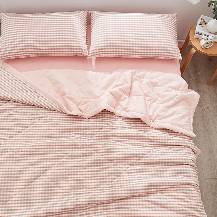 91家纺网 家纺一手货源 找家纺 格子铺 2026新款水洗棉格子系列棉花被夏被夏凉被空调被 初遇