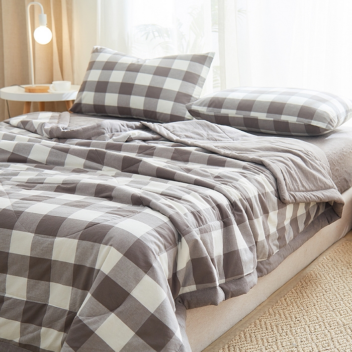 91家纺网 家纺一手货源 找家纺 格子铺 2026新款水洗棉格子系列棉花被夏被夏凉被空调被 福山
