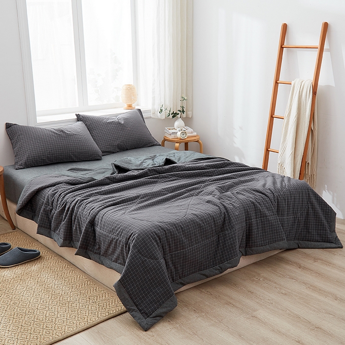 91家纺网 家纺一手货源 找家纺 格子铺 2026新款水洗棉格子系列棉花被夏被夏凉被空调被 夜明