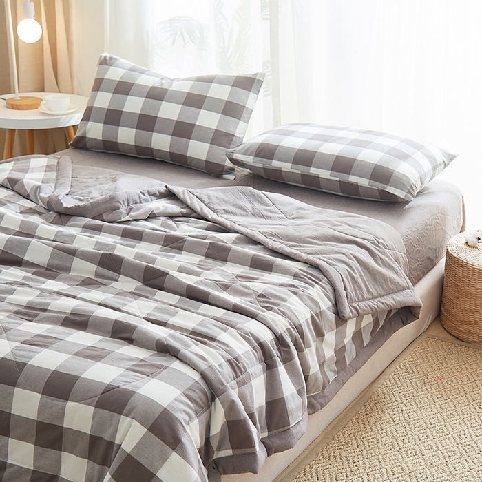 91家纺网 家纺一手货源 找家纺 格子铺 2026新款水洗棉格子系列棉花被夏被夏凉被空调被 福山