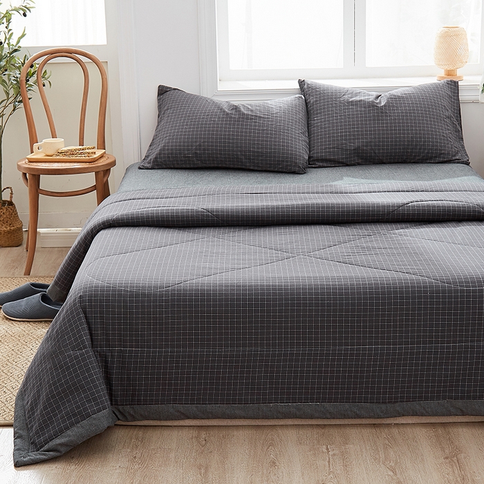 91家纺网 家纺一手货源 找家纺 格子铺 2026新款水洗棉格子系列棉花被夏被夏凉被空调被 夜明