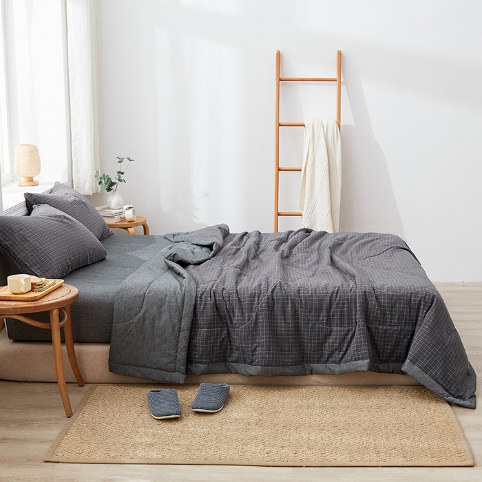 91家纺网 家纺一手货源 找家纺 格子铺 2026新款水洗棉格子系列棉花被夏被夏凉被空调被 夜明