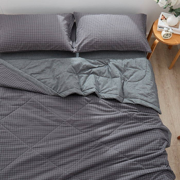 91家纺网 家纺一手货源 找家纺 格子铺 2026新款水洗棉格子系列棉花被夏被夏凉被空调被 夜明