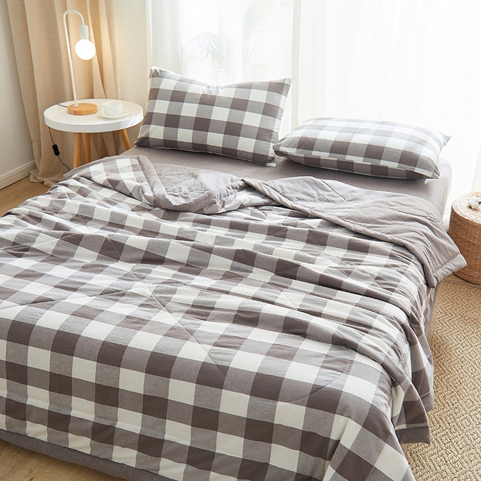 91家纺网 家纺一手货源 找家纺 格子铺 2026新款水洗棉格子系列棉花被夏被夏凉被空调被 福山