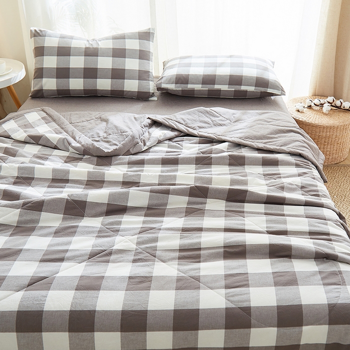 91家纺网 家纺一手货源 找家纺 格子铺 2026新款水洗棉格子系列棉花被夏被夏凉被空调被 福山