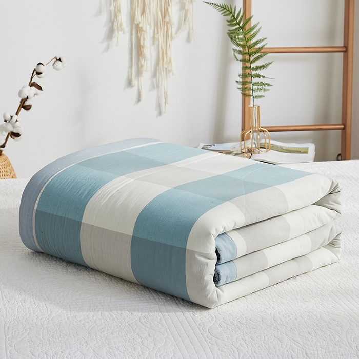 格子铺 2026新款水洗棉格子系列棉花被夏被夏凉被空调被 雅致