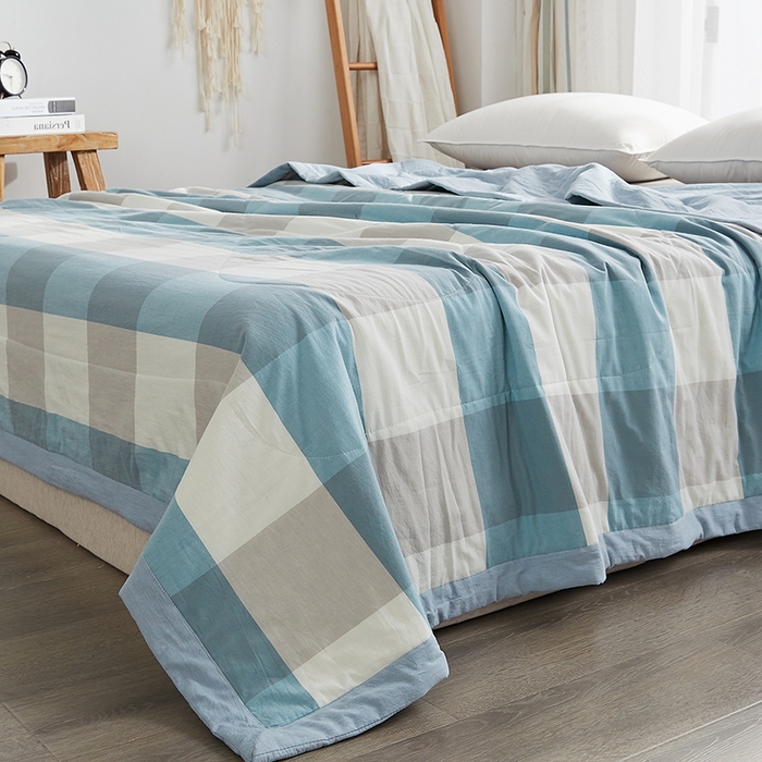 91家纺网 家纺一手货源 找家纺 格子铺 2026新款水洗棉格子系列棉花被夏被夏凉被空调被 雅致