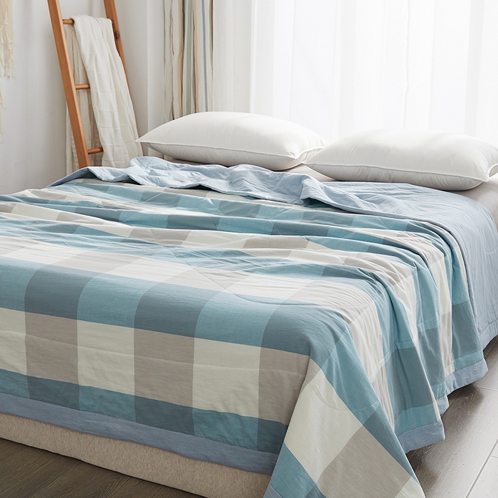 91家纺网 家纺一手货源 找家纺 格子铺 2026新款水洗棉格子系列棉花被夏被夏凉被空调被 雅致