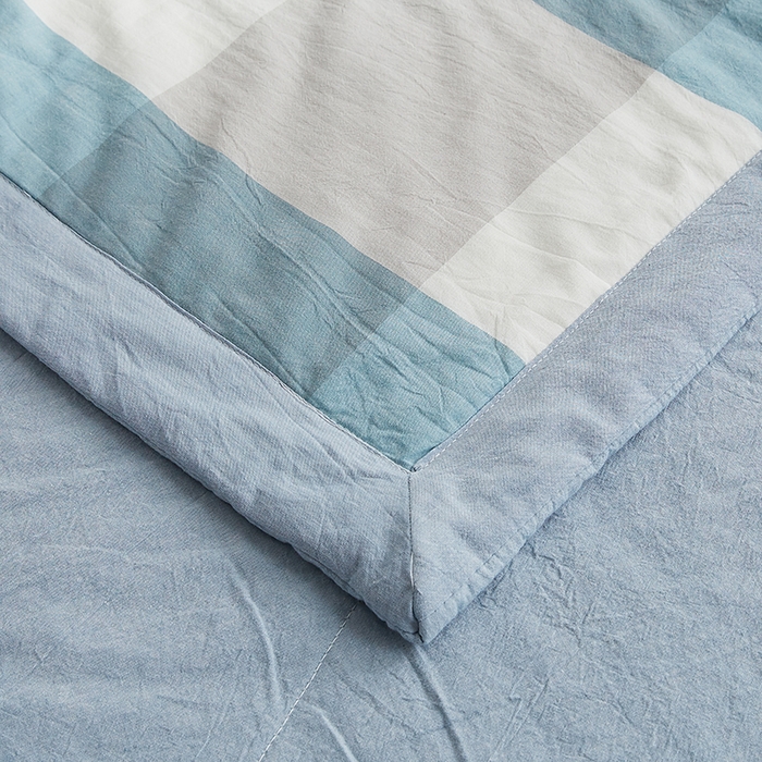 91家纺网 家纺一手货源 找家纺 格子铺 2026新款水洗棉格子系列棉花被夏被夏凉被空调被 雅致