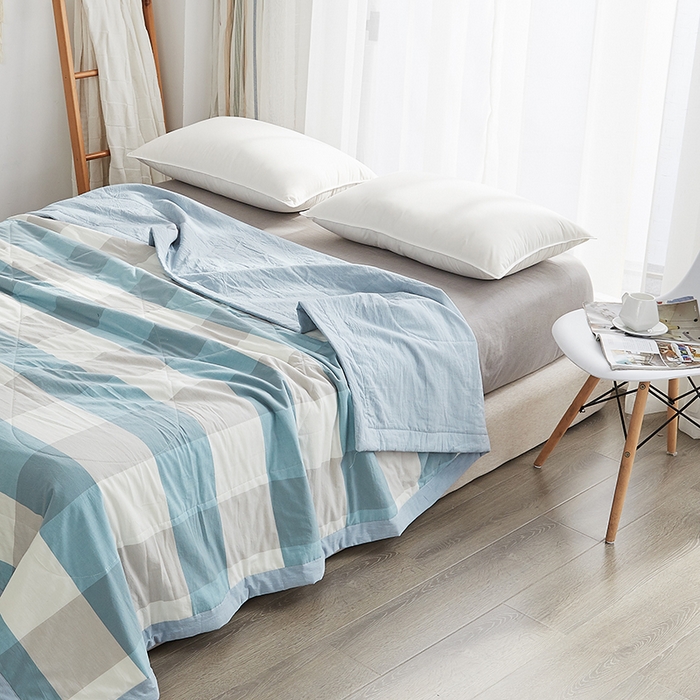 91家纺网 家纺一手货源 找家纺 格子铺 2026新款水洗棉格子系列棉花被夏被夏凉被空调被 雅致