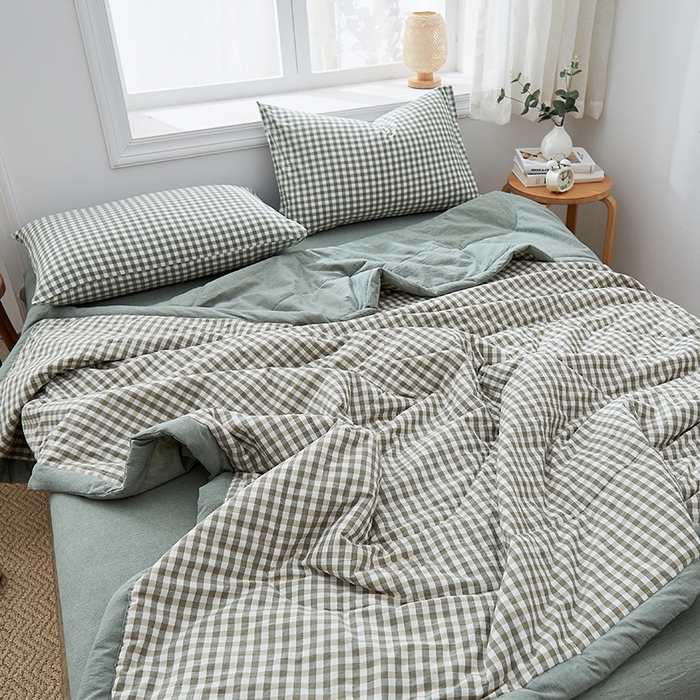 91家纺网 家纺一手货源 找家纺 格子铺 2026新款水洗棉格子系列棉花被夏被夏凉被空调被 上野