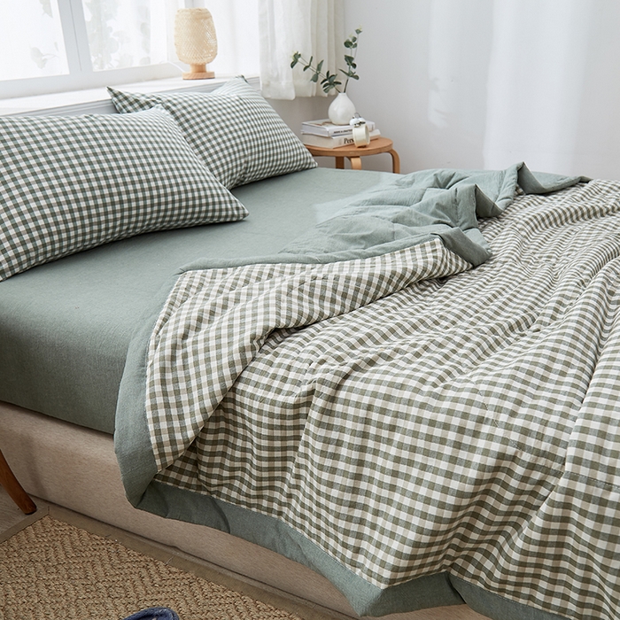 91家纺网 家纺一手货源 找家纺 格子铺 2026新款水洗棉格子系列棉花被夏被夏凉被空调被 上野