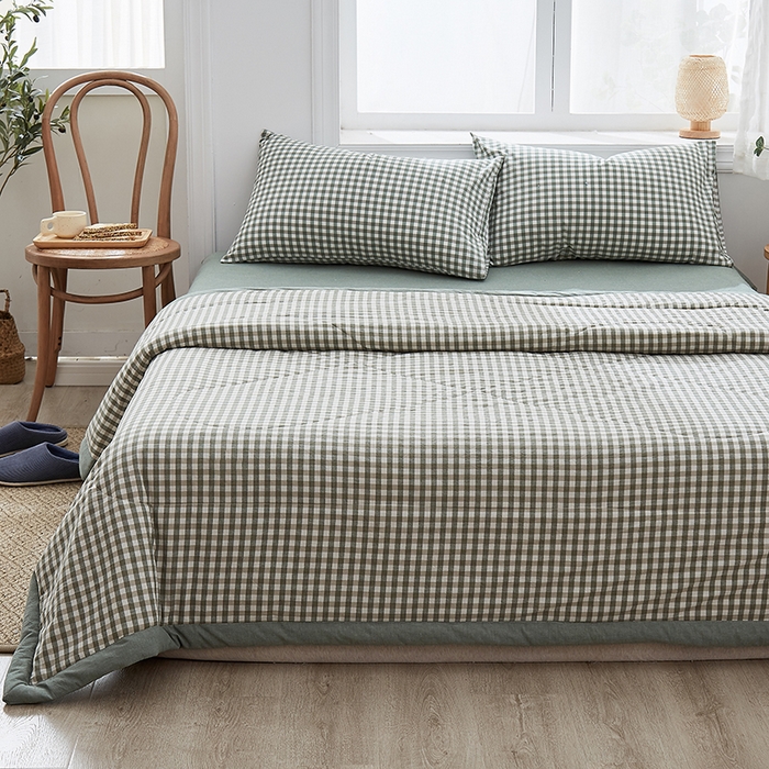 91家纺网 家纺一手货源 找家纺 格子铺 2026新款水洗棉格子系列棉花被夏被夏凉被空调被 上野