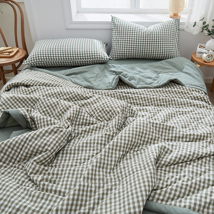 91家纺网 家纺一手货源 找家纺 格子铺 2026新款水洗棉格子系列棉花被夏被夏凉被空调被 上野