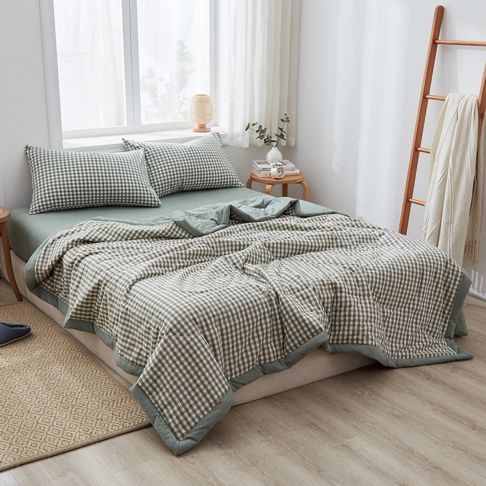 91家纺网 家纺一手货源 找家纺 格子铺 2026新款水洗棉格子系列棉花被夏被夏凉被空调被 上野