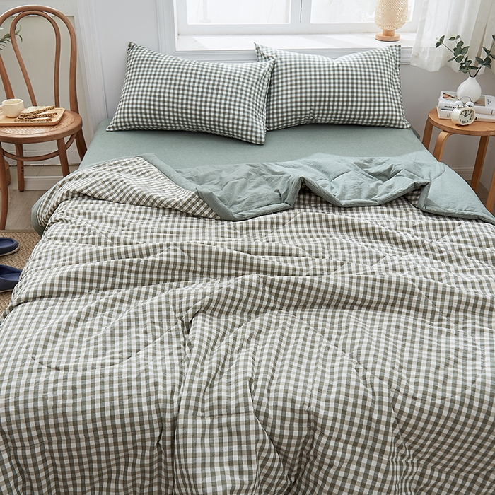 91家纺网 家纺一手货源 找家纺 格子铺 2026新款水洗棉格子系列棉花被夏被夏凉被空调被 上野