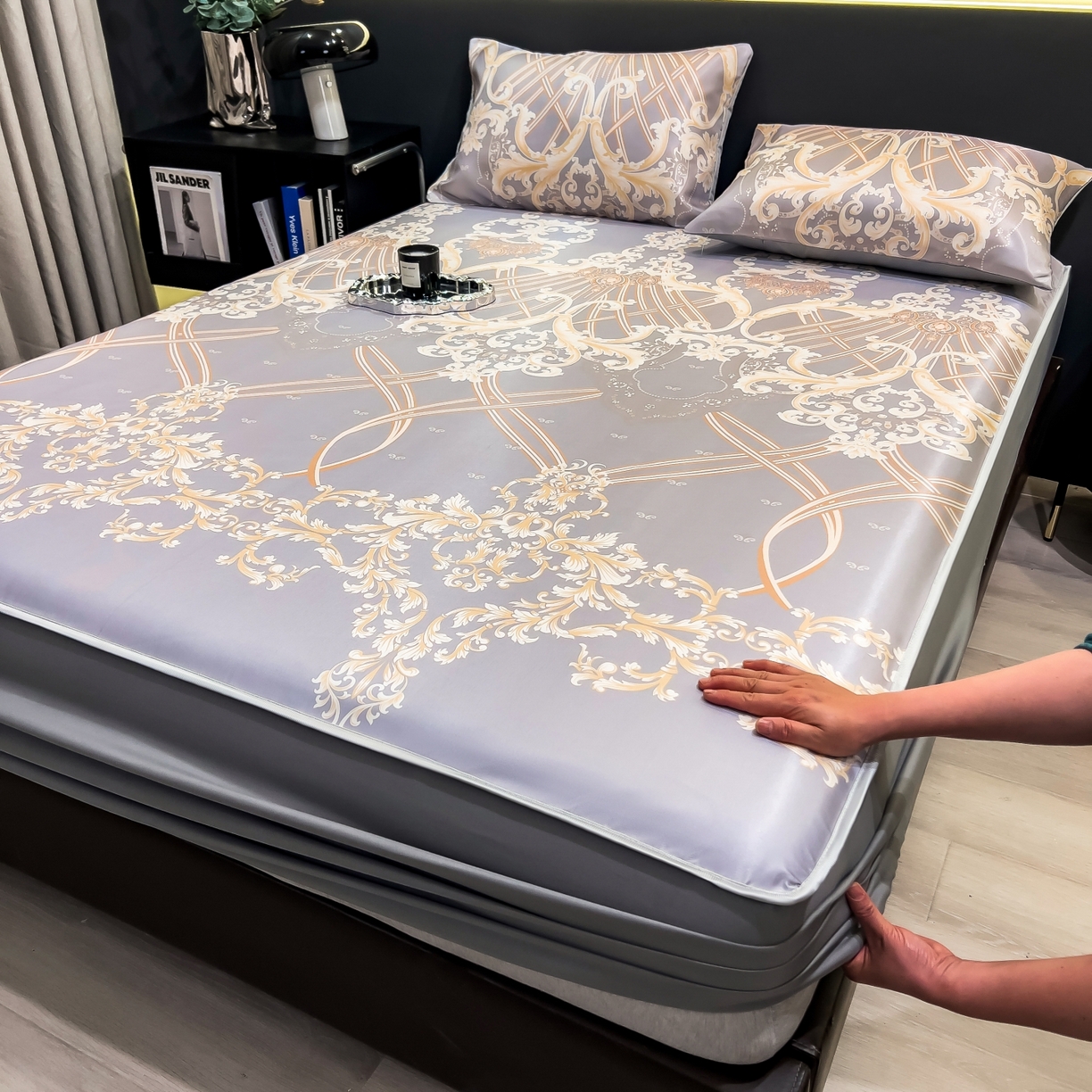 许林家纺 2026新款数码印花超级凉感席床笠款 艾德琳