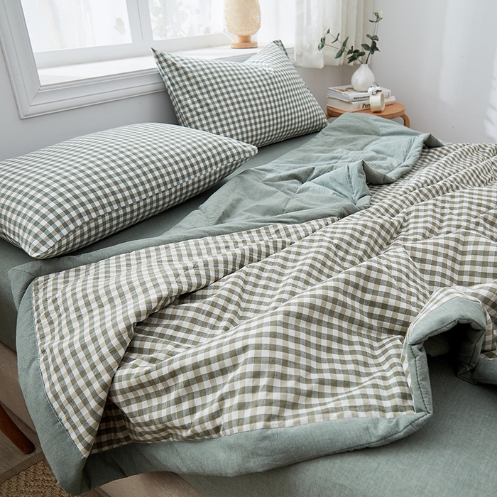 91家纺网 家纺一手货源 找家纺 格子铺 2026新款水洗棉格子系列棉花被夏被夏凉被空调被 上野