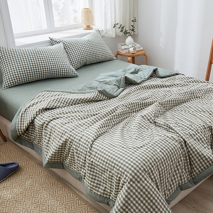 91家纺网 家纺一手货源 找家纺 格子铺 2026新款水洗棉格子系列棉花被夏被夏凉被空调被 上野