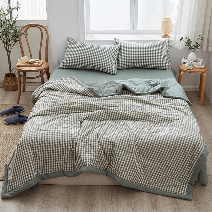 91家纺网 家纺一手货源 找家纺 格子铺 2026新款水洗棉格子系列棉花被夏被夏凉被空调被 上野