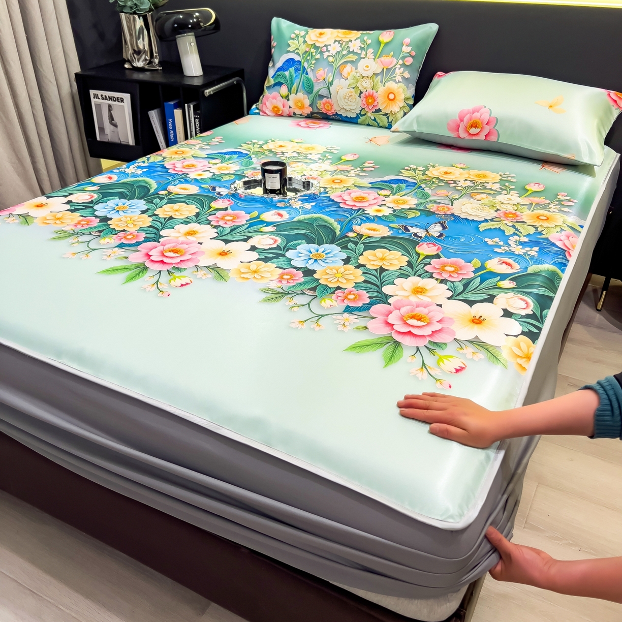 许林家纺 2026新款数码印花超级凉感席床笠款 森蔓