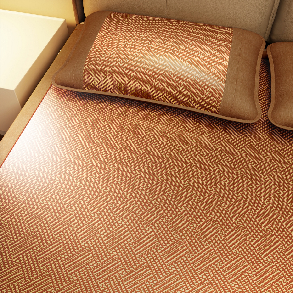 91家纺网 家纺一手货源 找家纺 绒艺席业 2026年新款加密双面古藤席 老古藤席